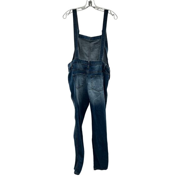 KanCan Women's Open Back Denim Overalls Slim Leg Distressed Size Small - Picture 6 of 9